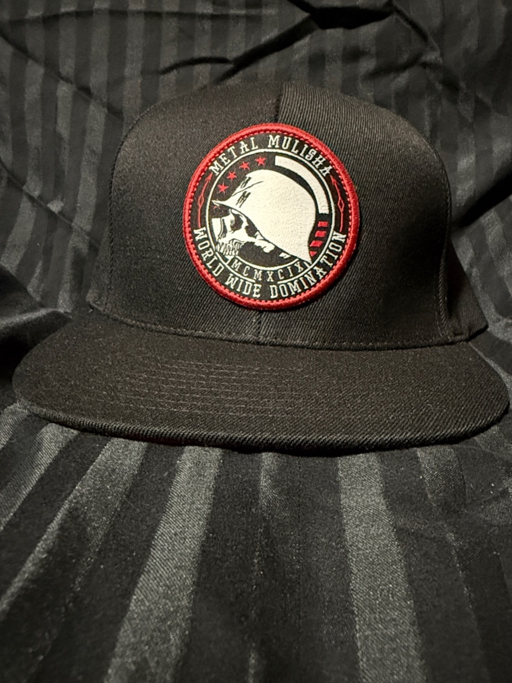 Metal Mulisha Black and Red Embroidered Logo Snapback Hat
